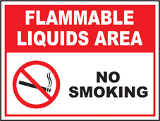 SAFETY SIGN (SAV) | Prohibition - Flammable Liquids Area No Smoking